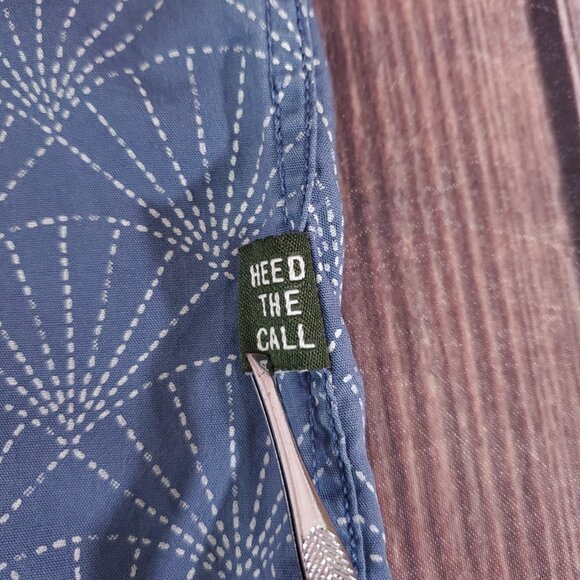Howler Bros Mens Size Medium Mansfield Sashiko Shell Blue Heed The Call Shirt - Picture 9 of 14